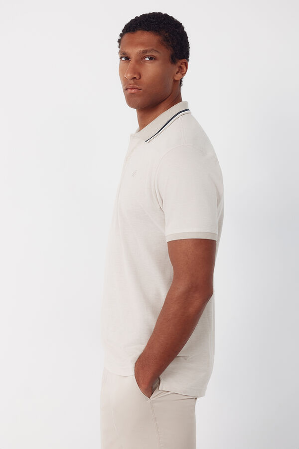 Cortefiel Oxford polo shirt Beige