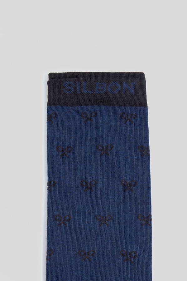 Cortefiel Silbon navy blue multi-racket socks Navy