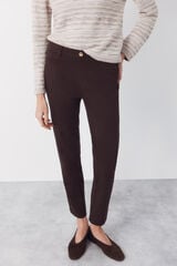 Cortefiel 5-pocket cut leggings Dark brown