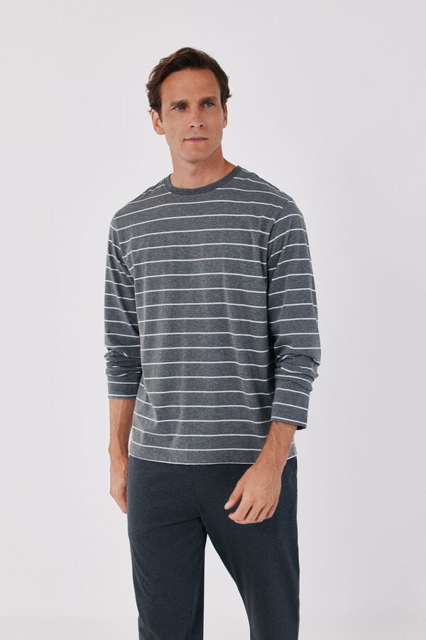 Cortefiel Jersey-knit pyjamas set Grey