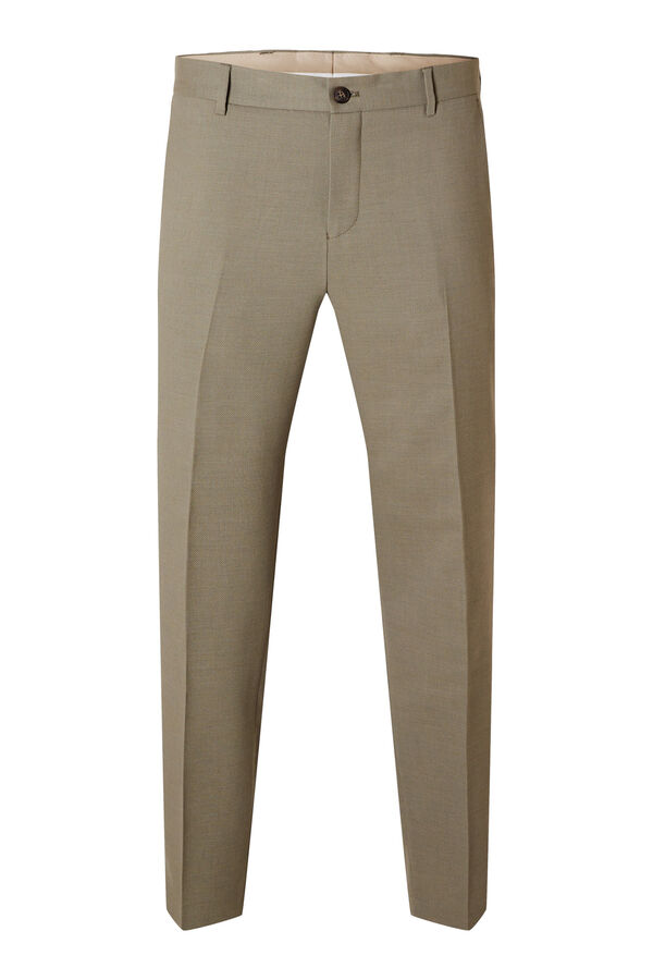 Cortefiel Slim fit suit trousers made with wool Grey