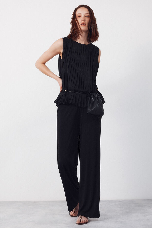 Cortefiel Blusa plissada Preto