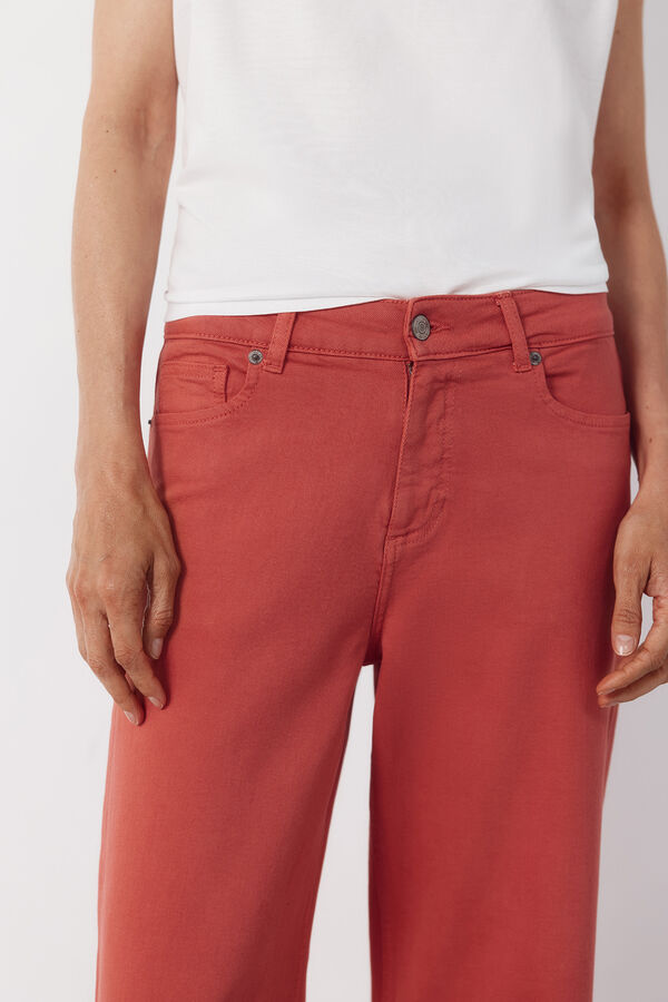 Cortefiel Linen tank top Coral
