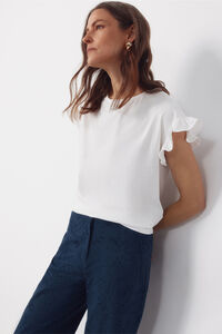 Cortefiel Essential ruffle t-shirt