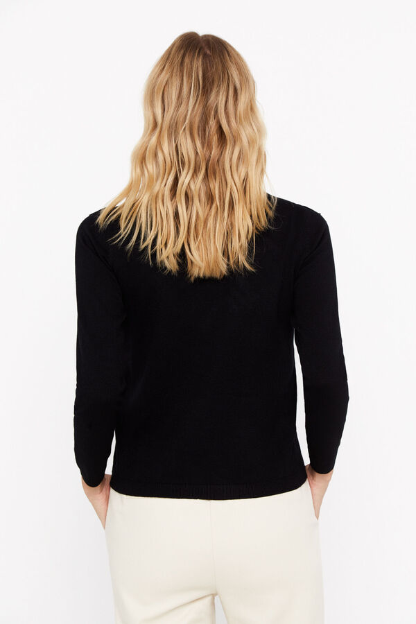 Cortefiel Plain jersey-knit jumper Black