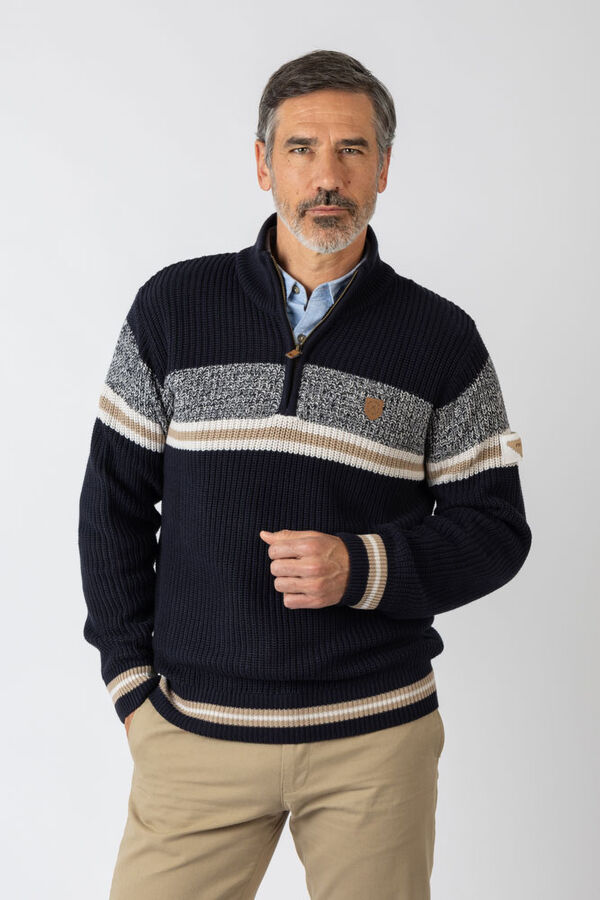 Privata Camisola de gola alta com fecho-éclair Azul