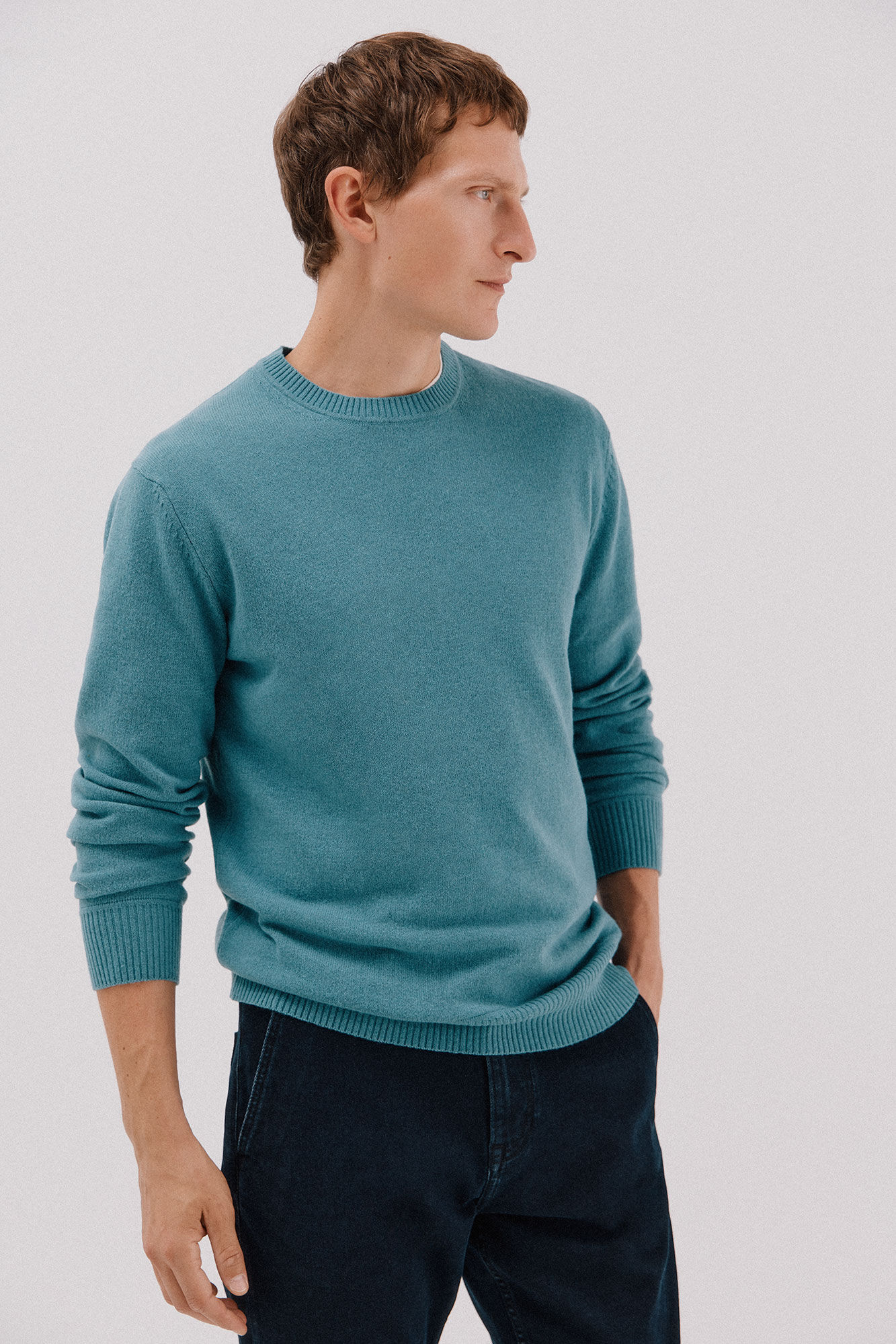 Cortefiel Lambswool jumper with round neck