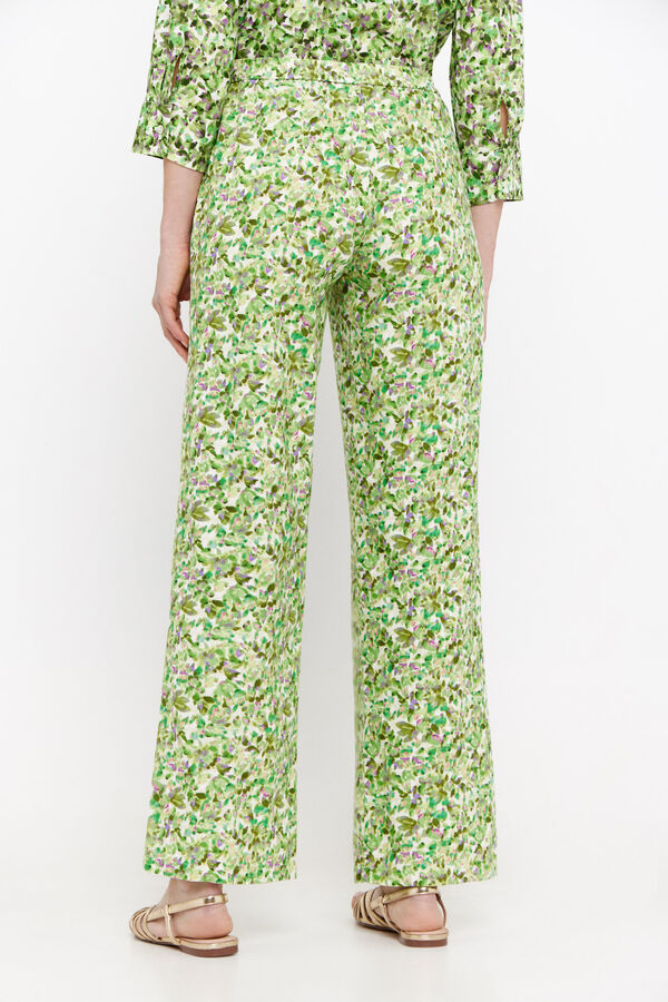 Cortefiel Printed linen trousers Multicolour