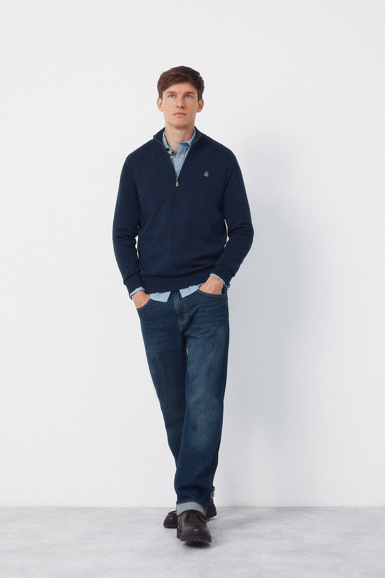 Cortefiel Cotton high neck sweater 