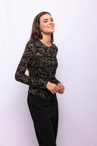 Object Top de tecido flocado