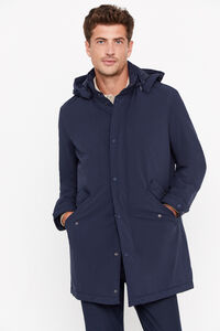 Cortefiel Hooded raincoat Navy