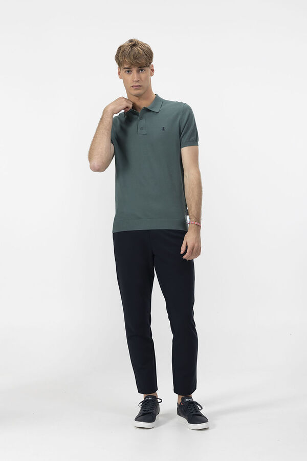 elPulpo Polo básico em malha crepe Verde