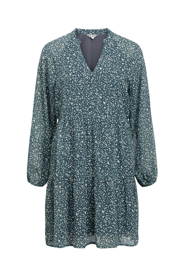 Object Vestido curto gaze estampado Azul