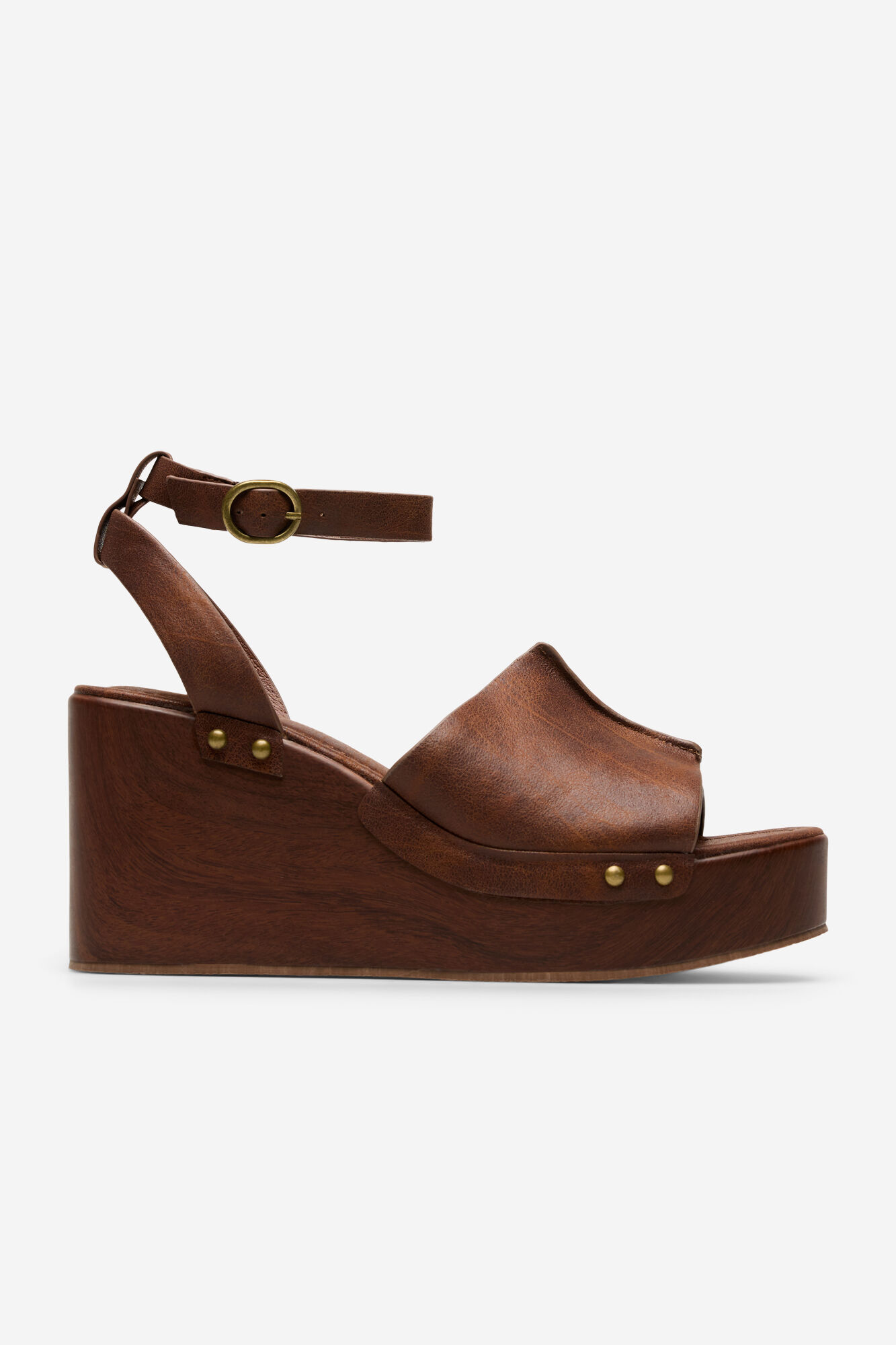 Cortefiel Wedge sandal with a wood effect