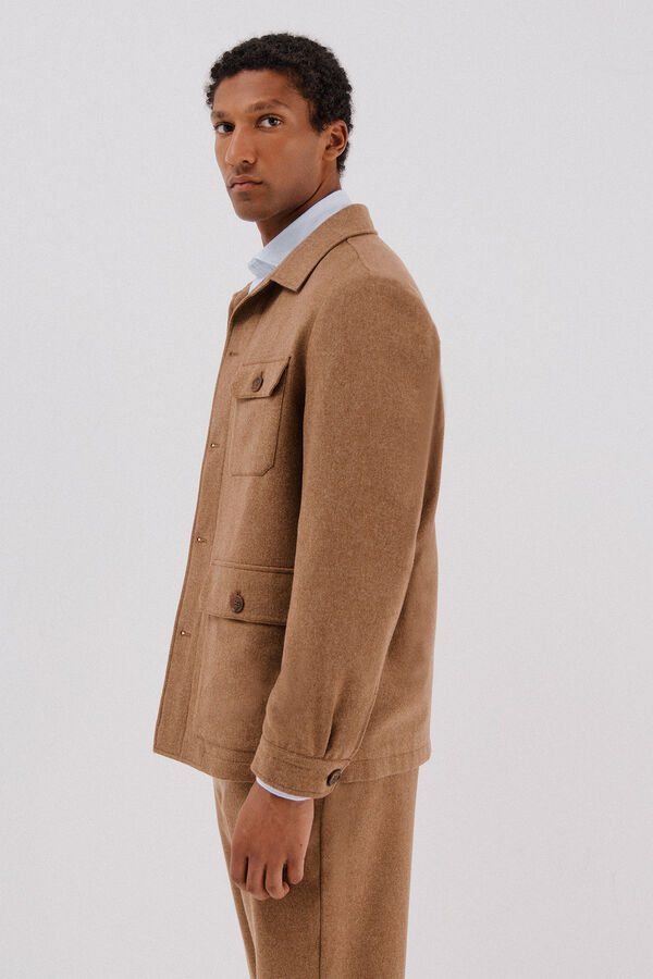 Cortefiel Sobrecamisa lana camel Camel