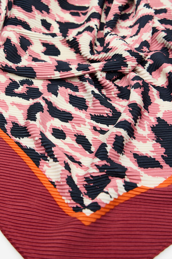 Cortefiel Leopard pleated scarf Multicolour