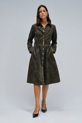 Salsa Jeans Vestido midi en ante Verde