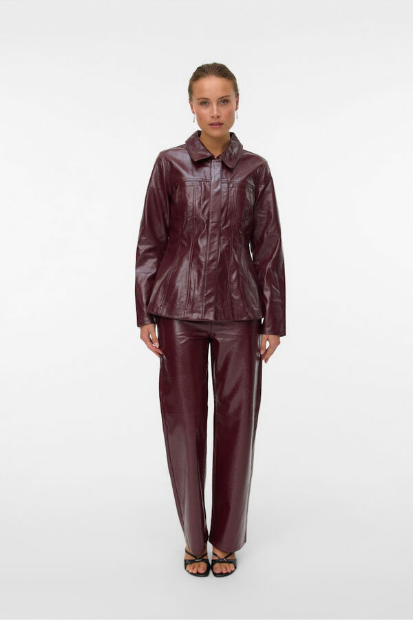 Vero Moda Calça enceradas brilhantes Roxo