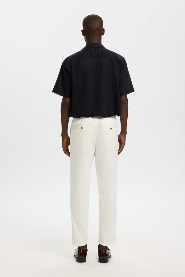 Selected Cal&ccedil;as chino de linho Branco