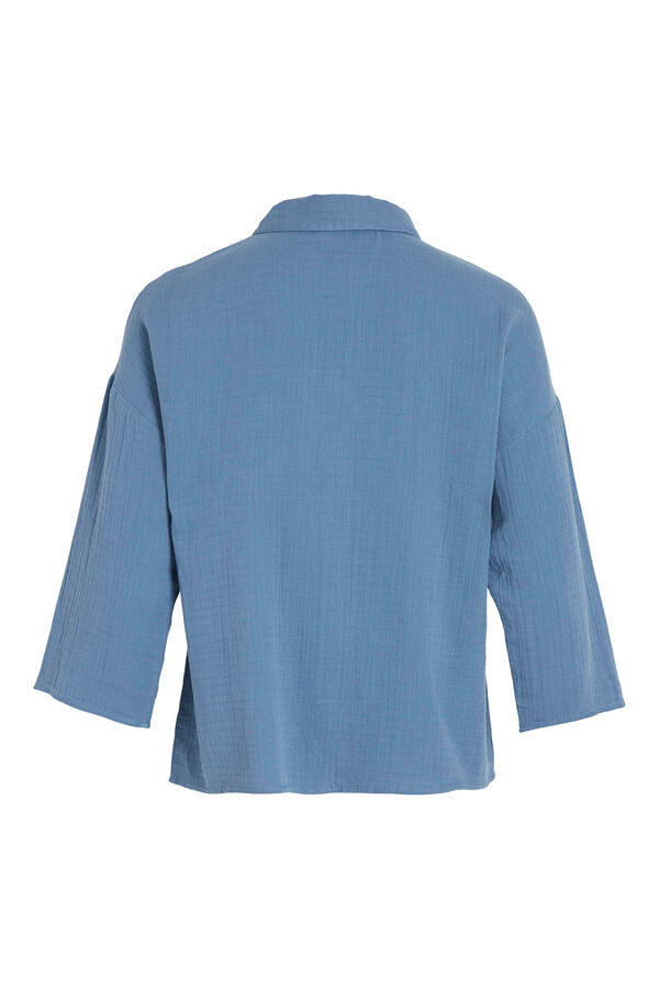 Cortefiel 3/4-sleeve shirt   Blue