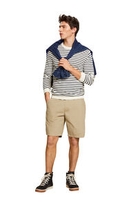 Cortefiel Striped jumper with linen Printed blue