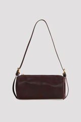Cortefiel Shoulder barrel bag Dark brown