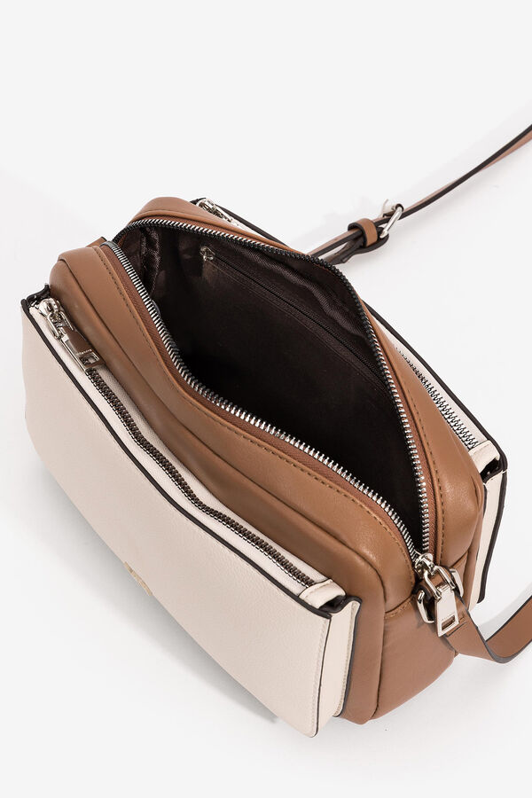 Vilanova Crossbody bag with three compartments Beige