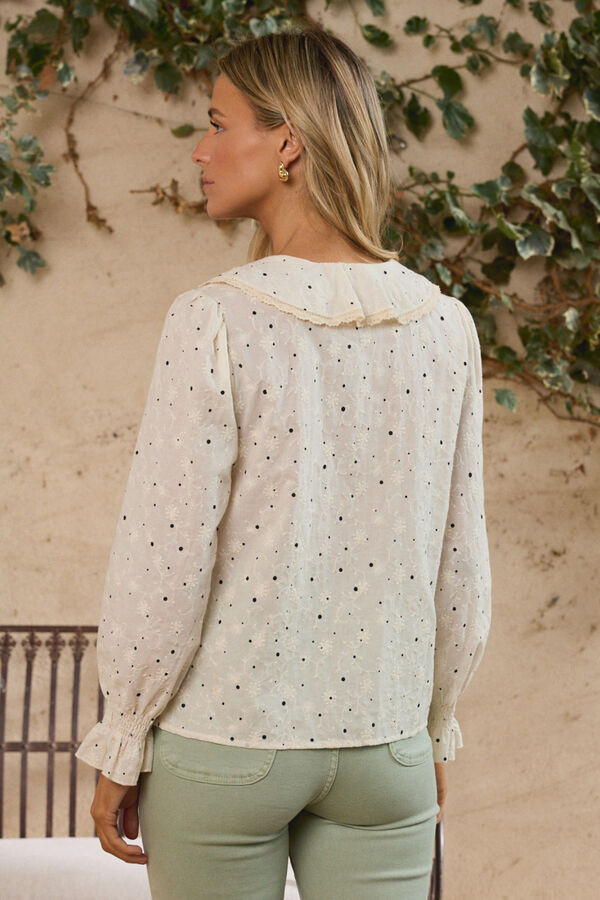 Pol&iacute;n Et Moi Camisa de folhos Luc&iacute;a Ecru