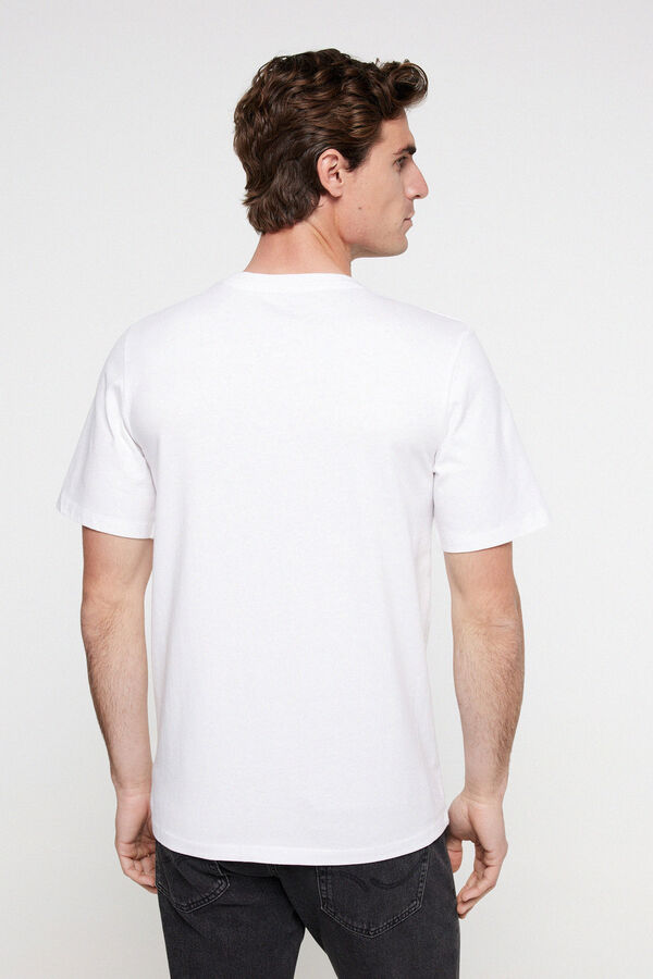 Cortefiel Camiseta logo Blanco 