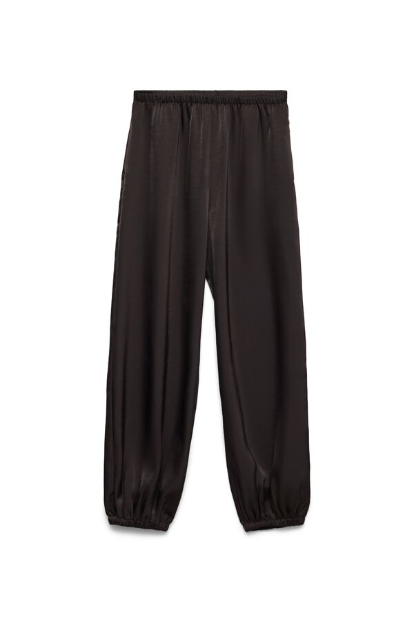 Vero Moda Cal&ccedil;a acetinada com punhos Castanho