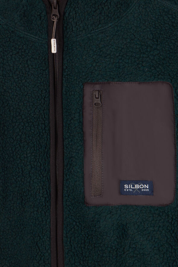 Silbon Sobretudo de pel&uacute;cia  Verde