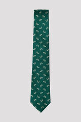 Cortefiel NATURAL silk tie Dark green