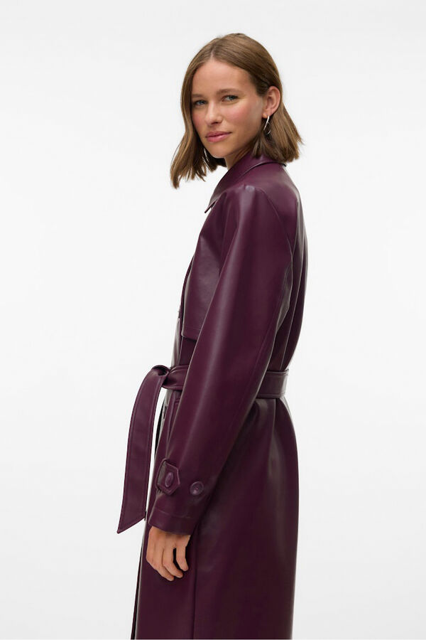 Vero Moda Sobretudo longo de trench sintético Roxo
