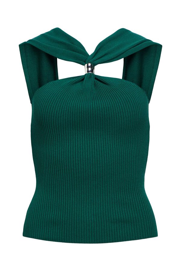 Object Top em malha halter Azul