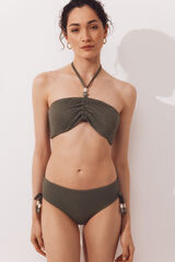 Cortefiel Calcinha de biqu&iacute;ni com amarra&ccedil;&atilde;o lateral. Verde