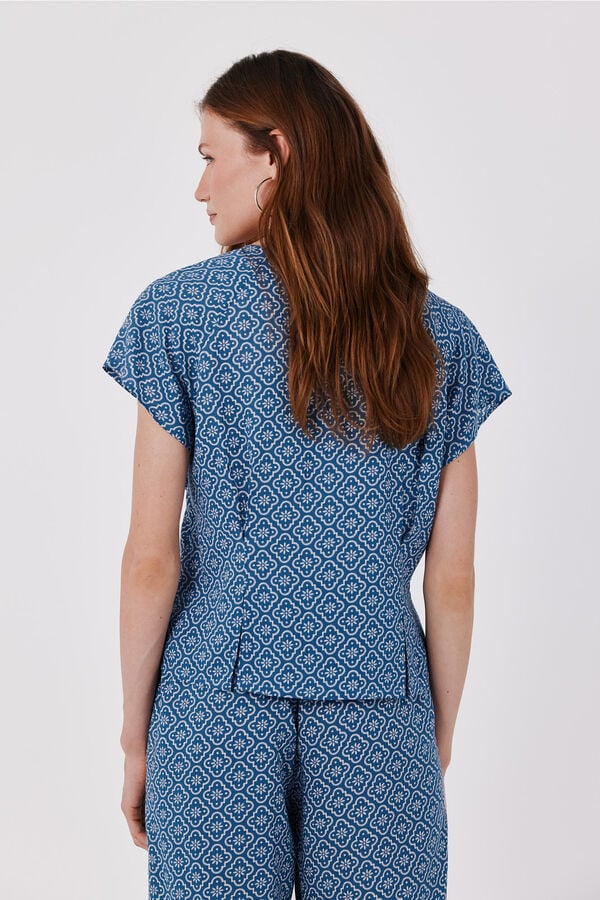 Cortefiel Printed blouse Printed blue