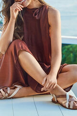 Pikolinos Sand&aacute;lias rasas com fivela para mulher Ecru