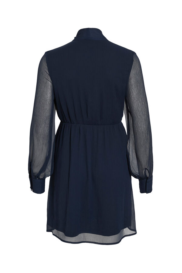 Vila Vestido curto de chiffon Azul