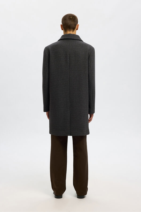 Selected Sobretudo longo de lã Cinzento