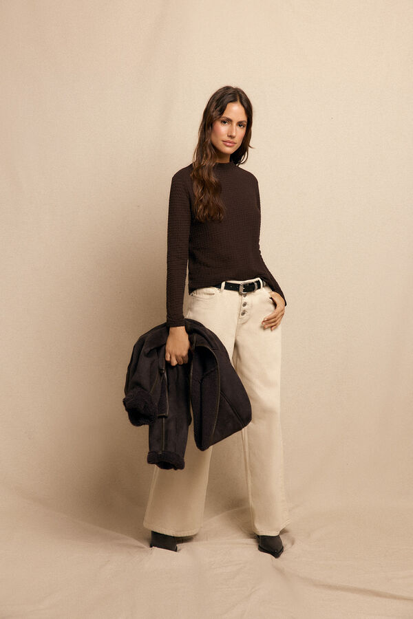 Slowlove Top básico estructura Castanho