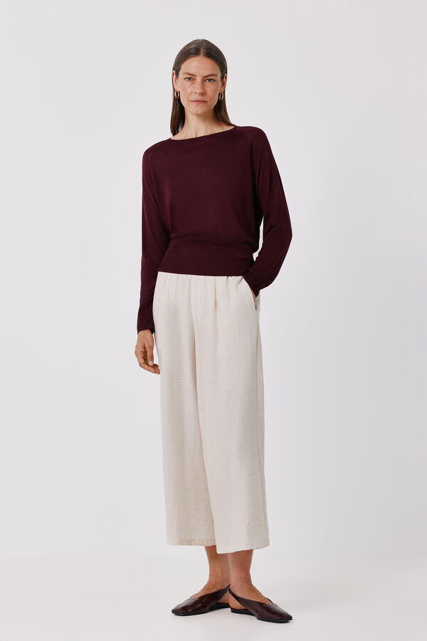 Cortefiel Fine knit jumper Maroon