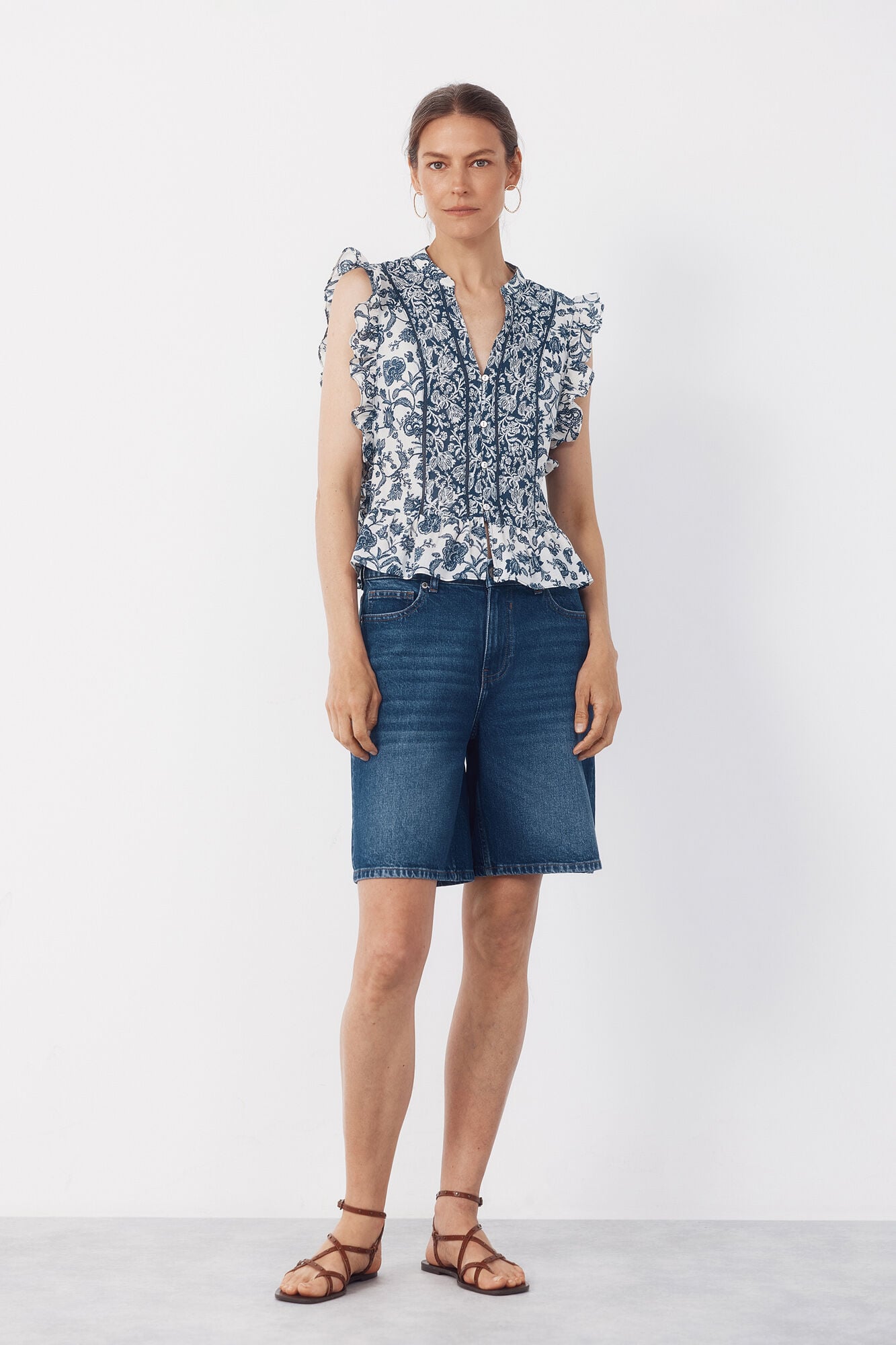 Cortefiel ruffle blouse