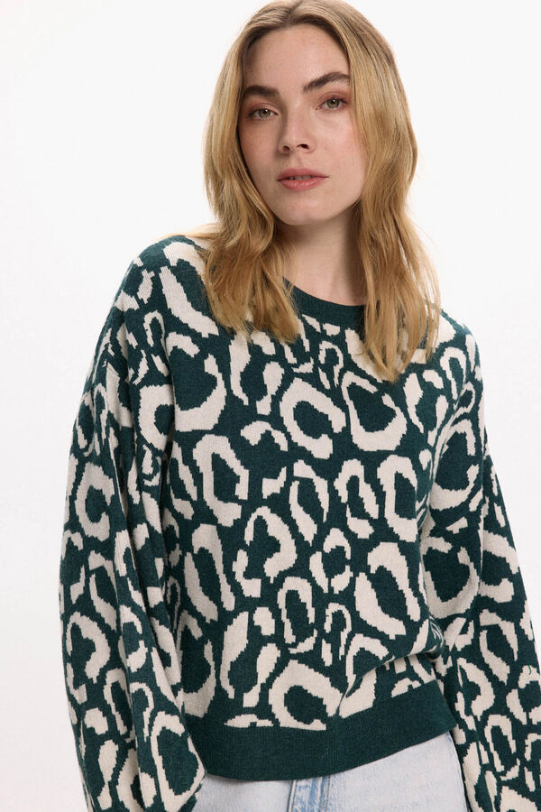 Vila Camisola de malha de viscose estampado Azul