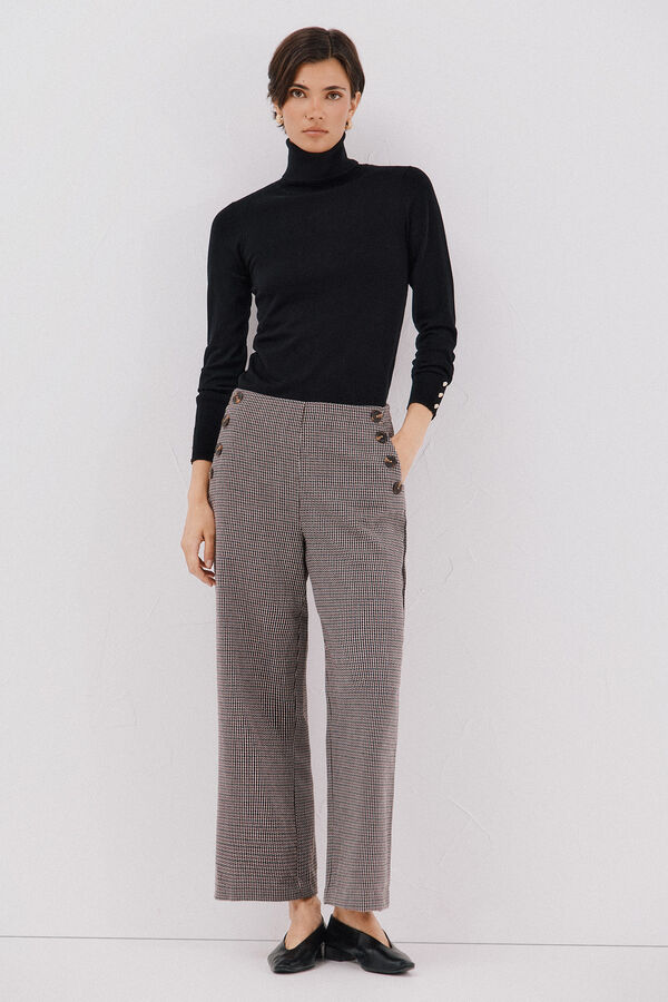 Cortefiel Short-sleeved jumper Black