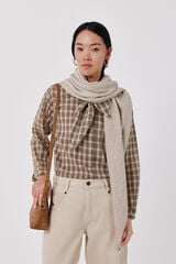 Cortefiel Shimmer knit shawl Beige