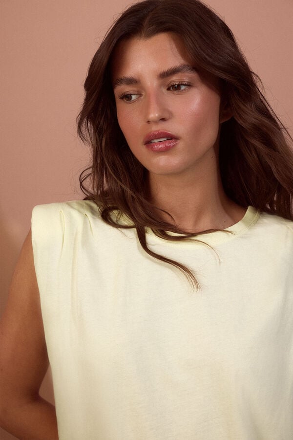 Slowlove Top ombreiras Amarelo