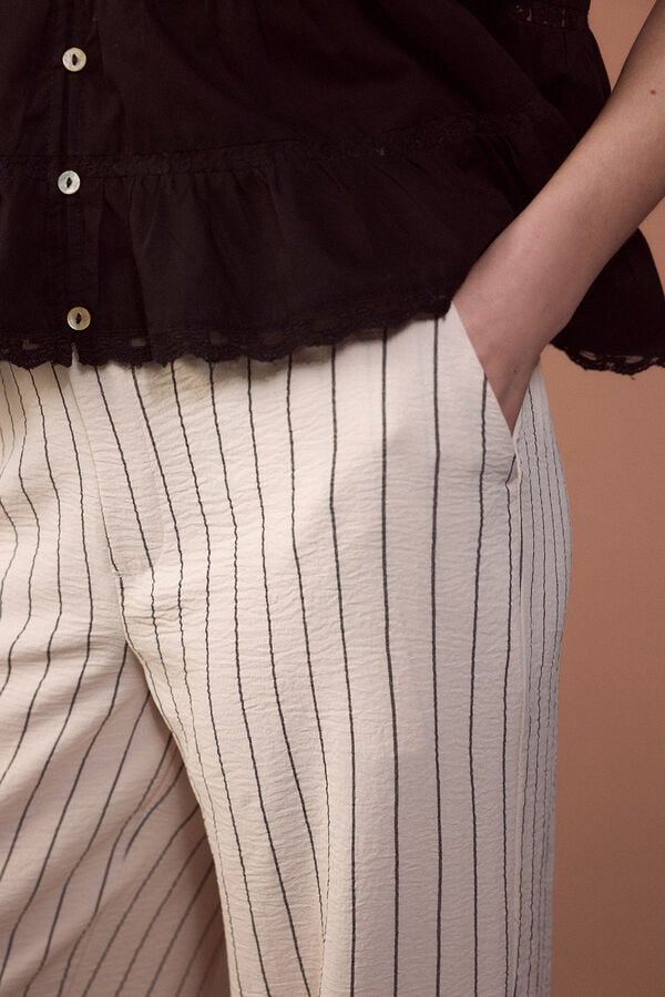 Slowlove Pantal&oacute;n de pata ancha Estampado blanco
