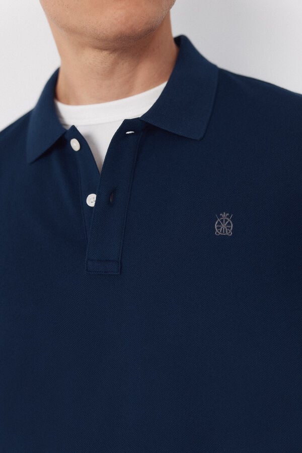 Cortefiel Basic piqu&eacute; polo shirt Blue
