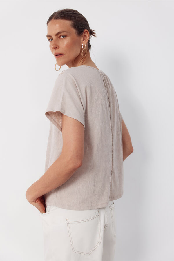 Cortefiel T-shirt fins Beige