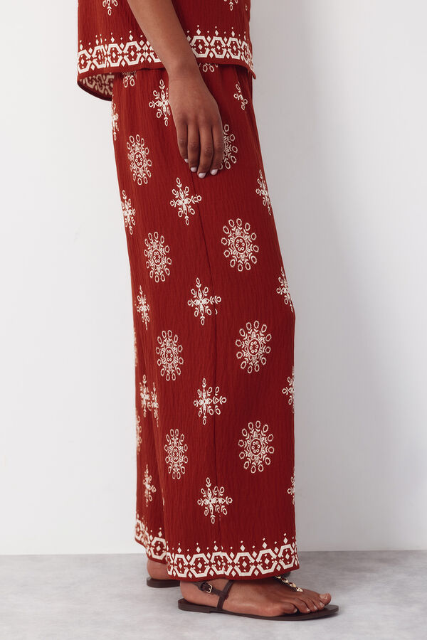 Cortefiel Printed trousers Red